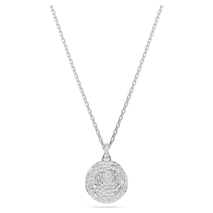 Sublima layered pendant White, Rhodium plated