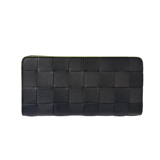 CHECK CARD FLAP WALLET BLACK