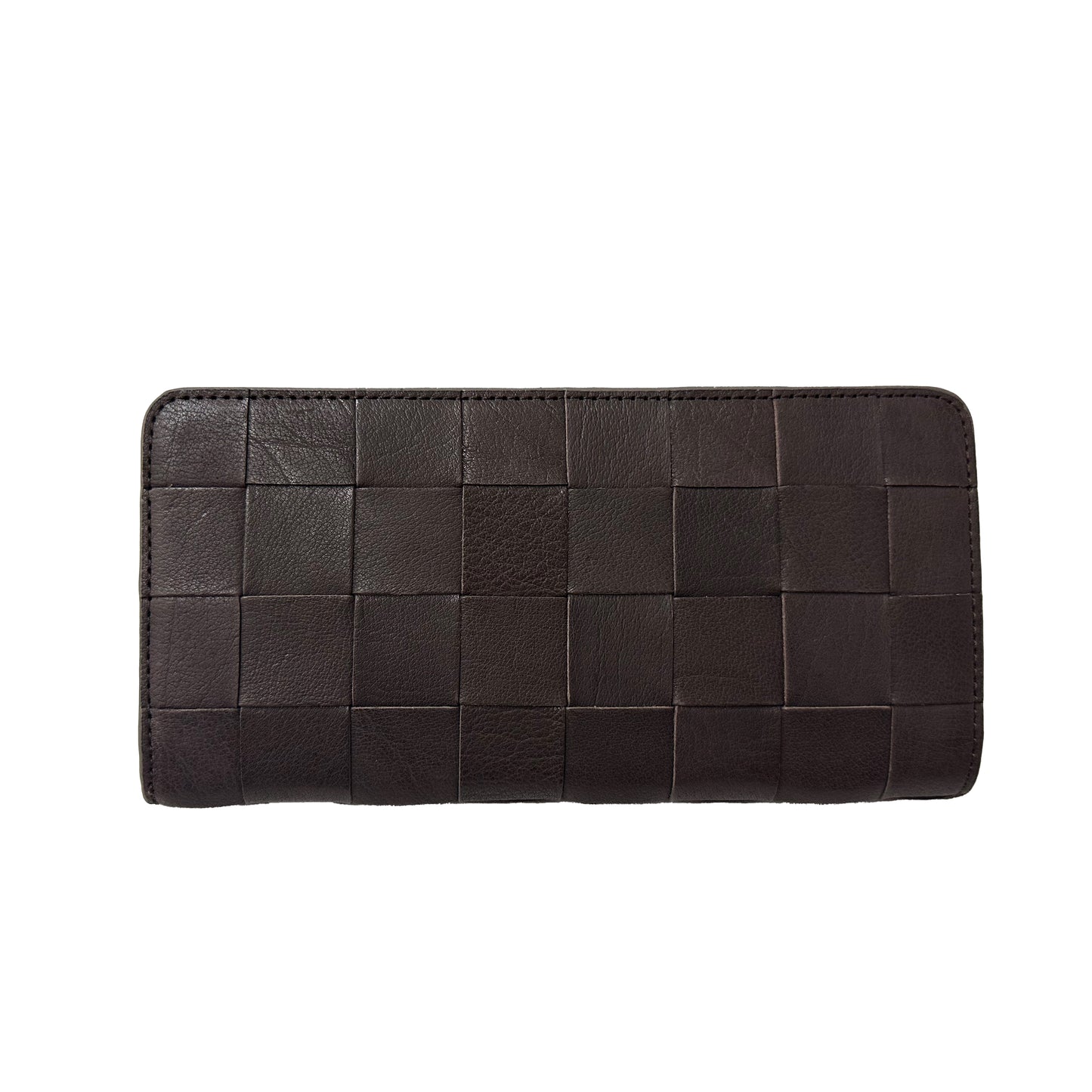 CHECK CARD FLAP WALLET DARK BROWN