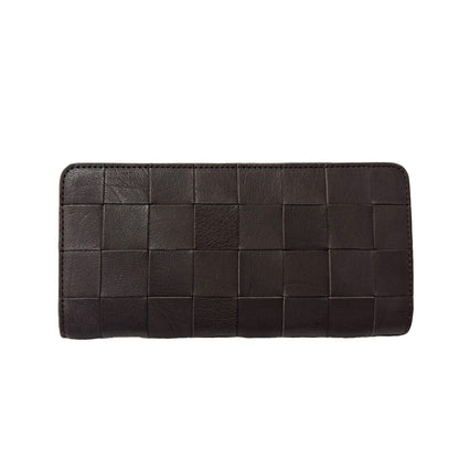 CHECK CARD FLAP WALLET DARK BROWN
