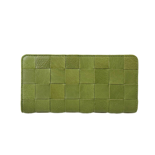 CHECK CARD FLAP WALLET GREEN