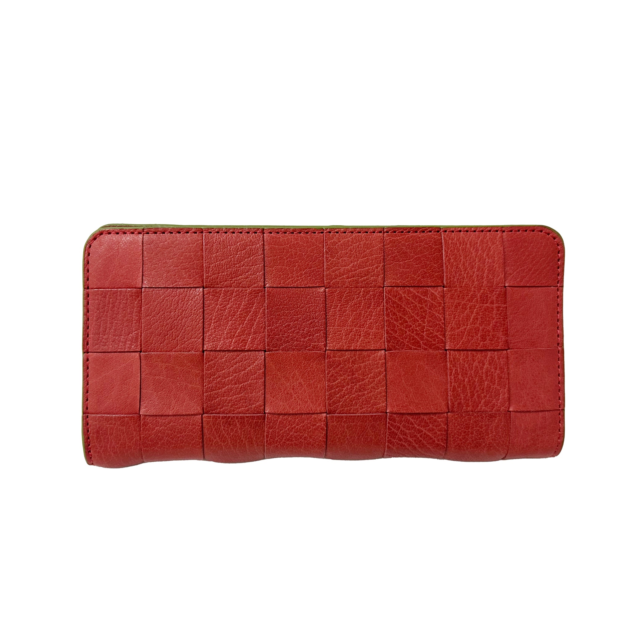 CHECK CARD FLAP WALLET RED