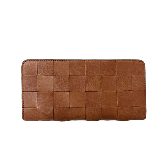CHECK CARD FLAP WALLET TAN