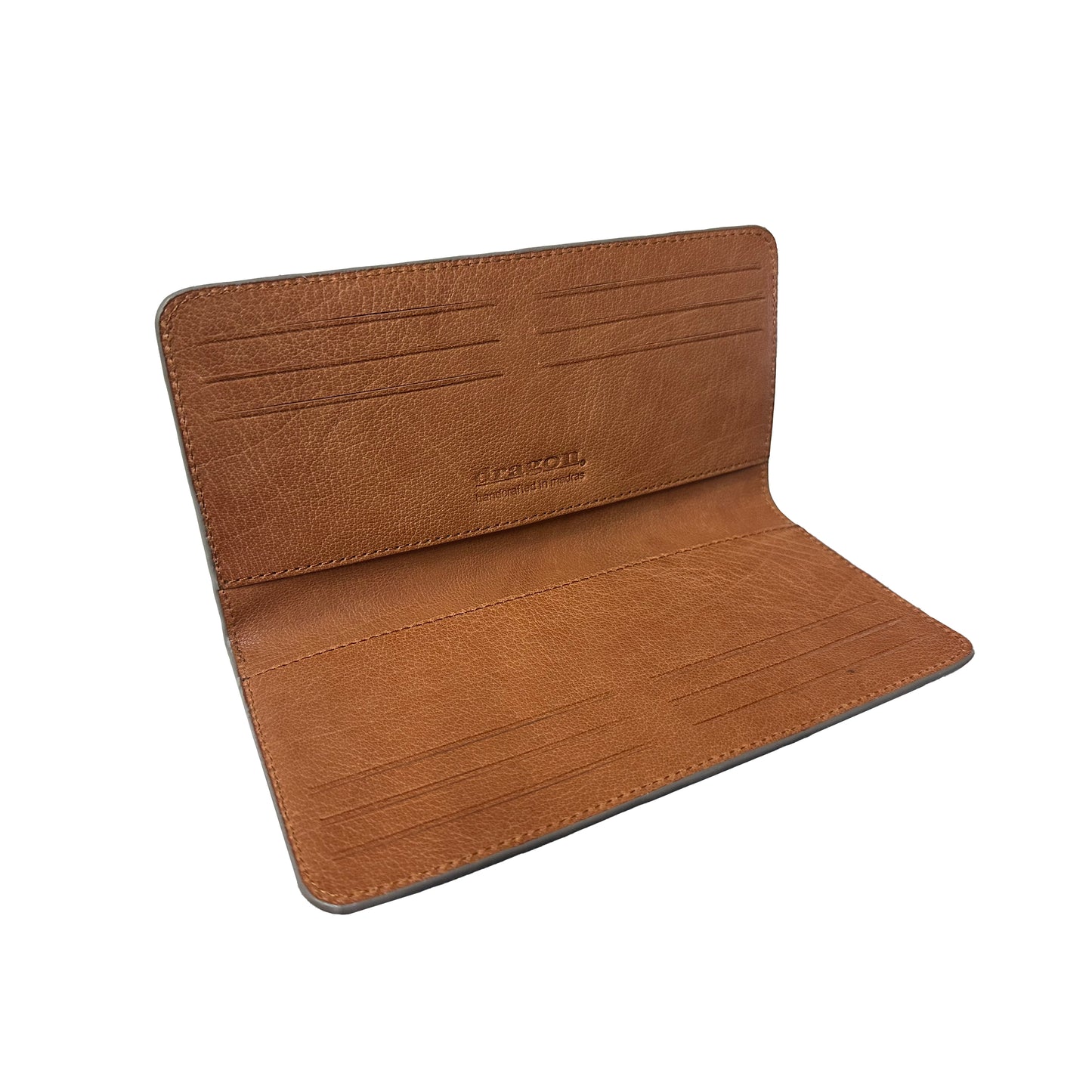 CHECK CARD FLAP WALLET TAN