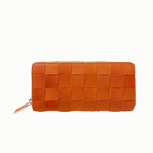 CHECK ZIP AROUND WALLET ORANGE