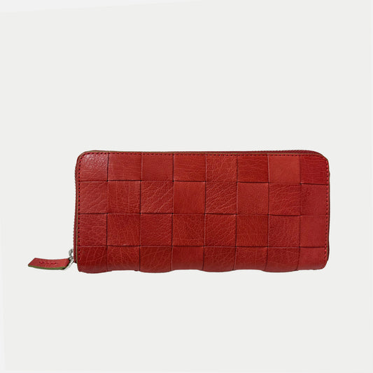 CHECK ZIP AROUND WALLET RED  ON SALE 20%