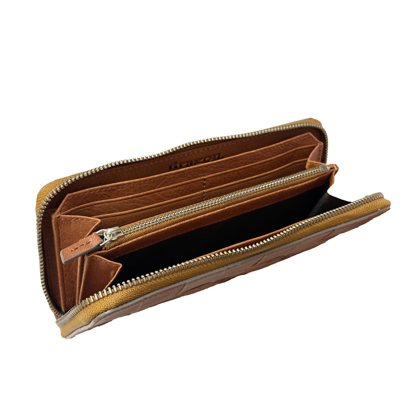 CHECK ZIP AROUND WALLET TAN