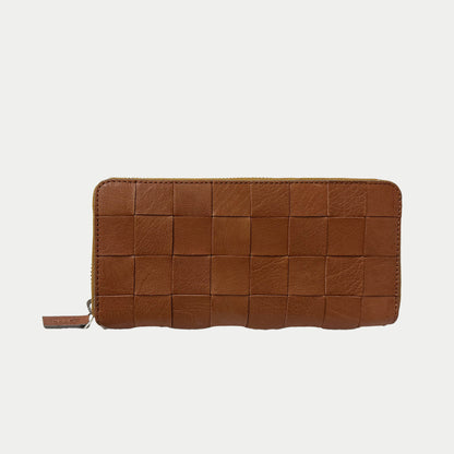 CHECK ZIP AROUND WALLET TAN