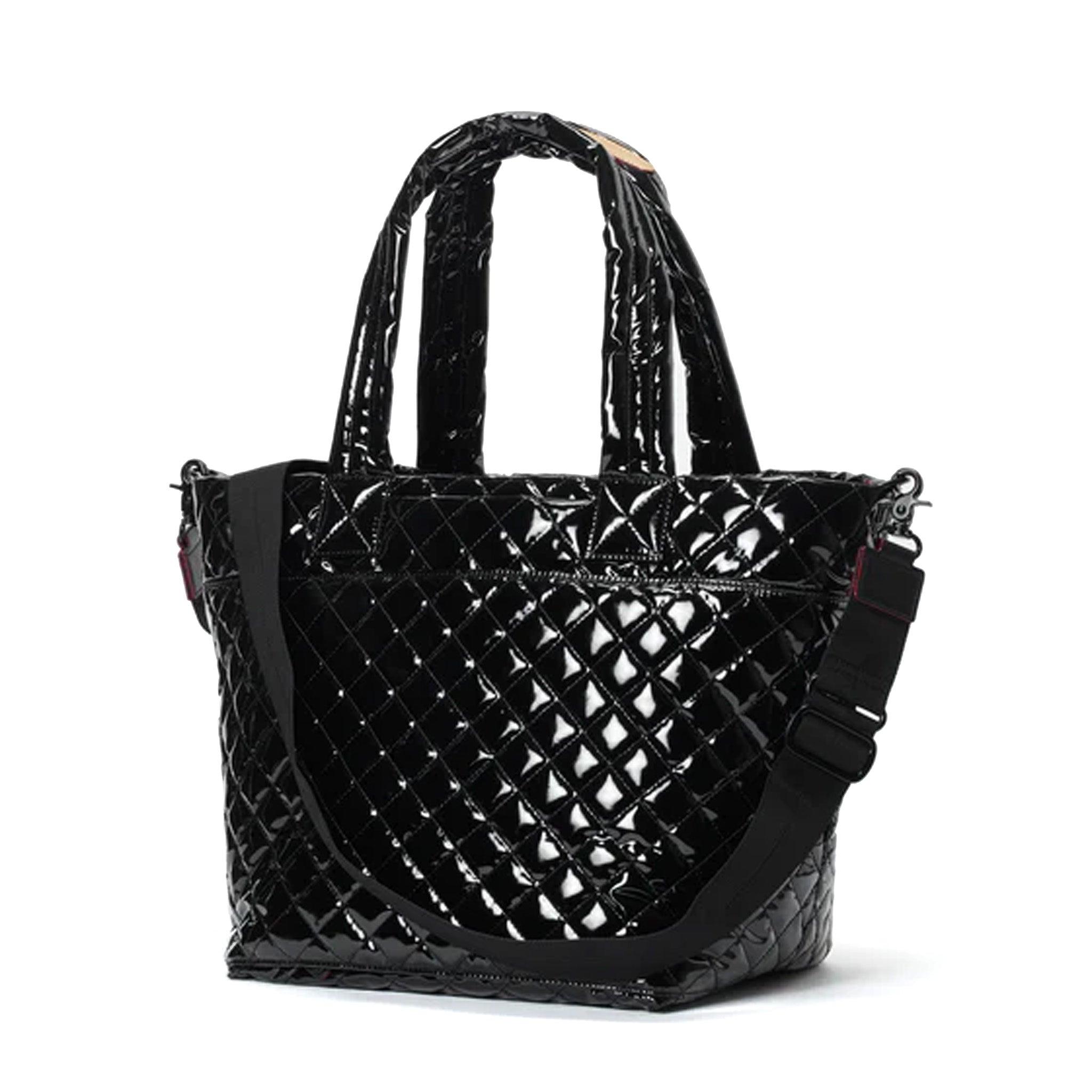 Black Lacquer Medium Metro Tote Deluxe MZ Wallace Cosmos