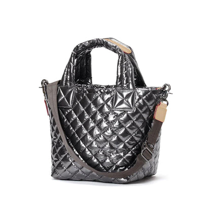 Anthracite Metallic Mini Metro Tote Deluxe - Cosmos Boutique New Jersey