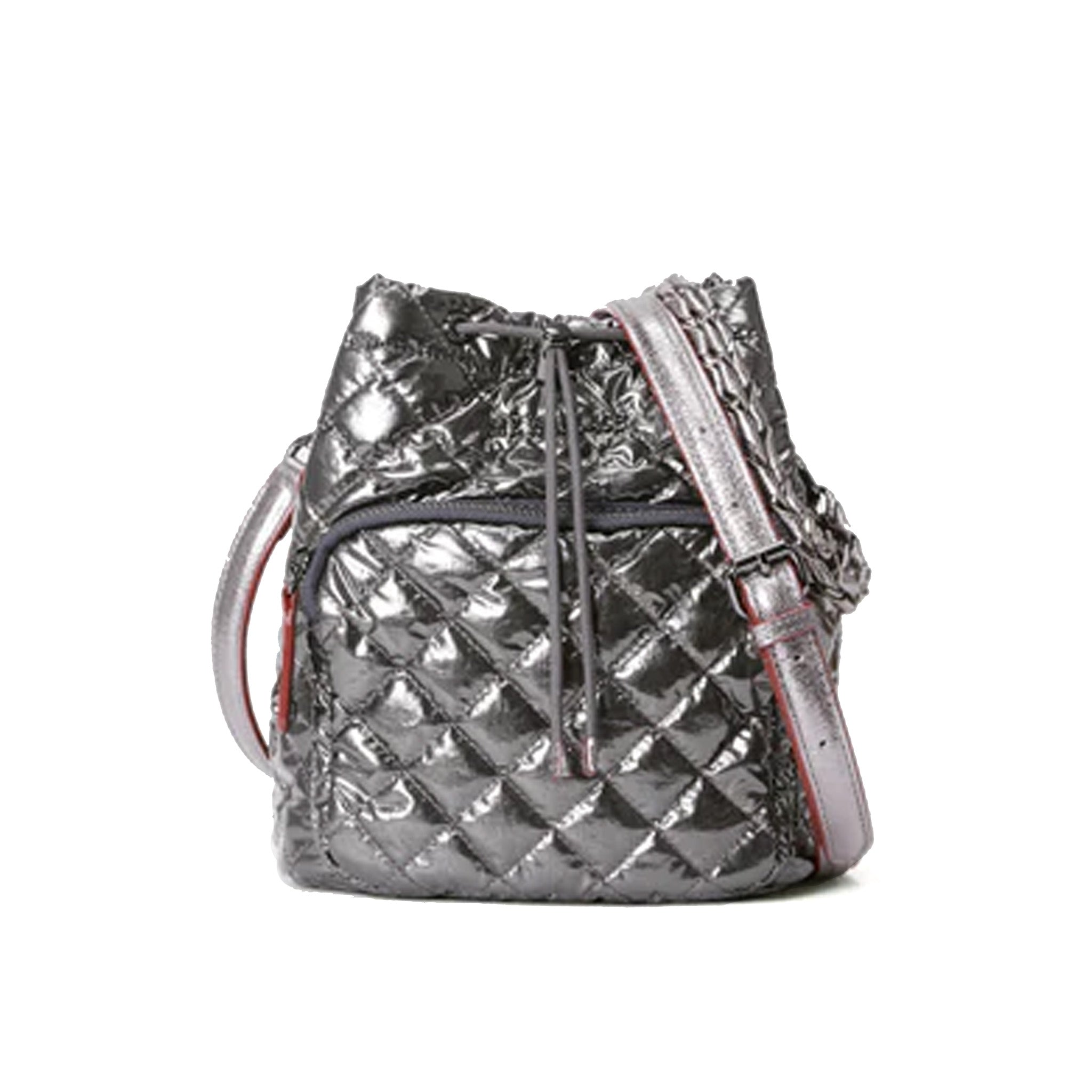 Anthracite Metallic Crosby Drawstring Bucket Bag MZ Wallace