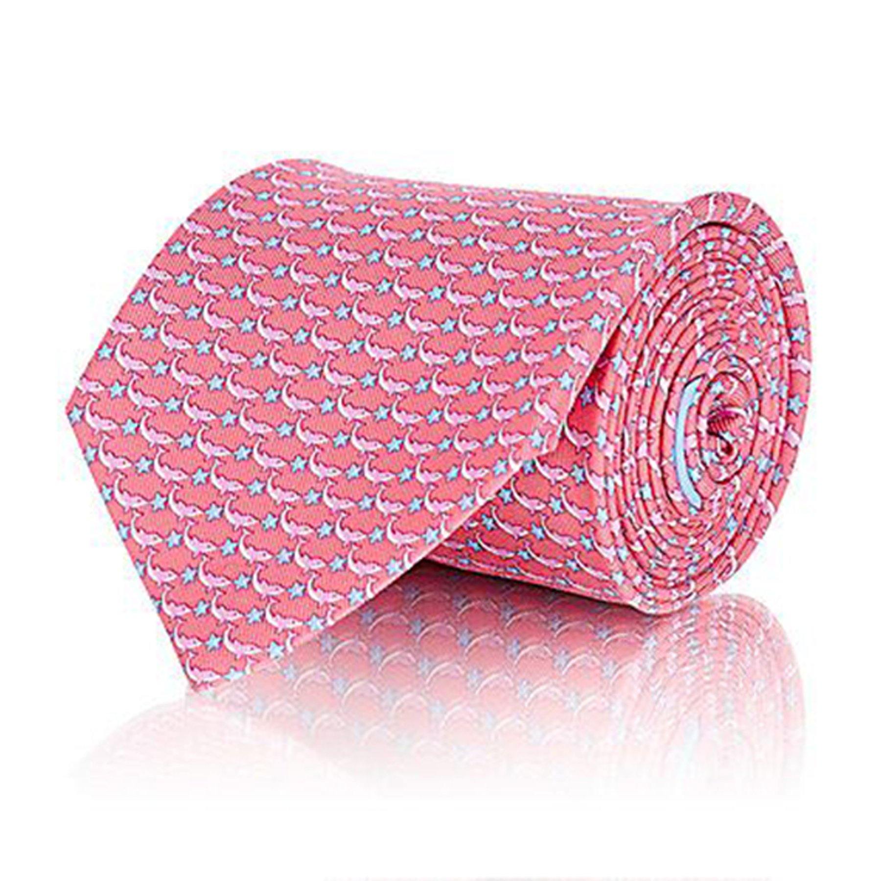 Dolphin Print Silk Tie Pink - Cosmos Boutique New Jersey