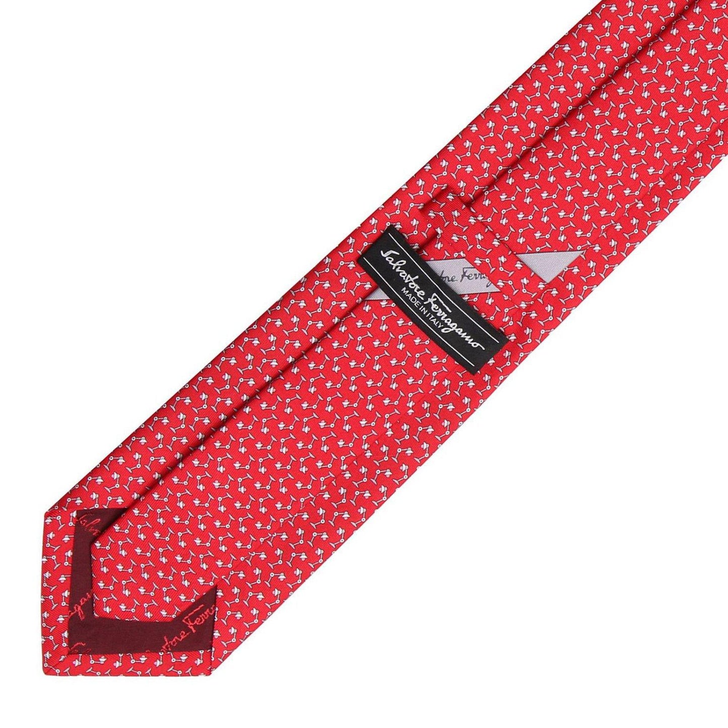 Desk Lamp Print Silk Tie Red - Cosmos Boutique New Jersey